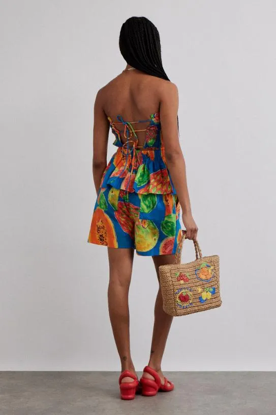 Coords Women Damson Madder Pull On Shorts 8211 Papaya Print