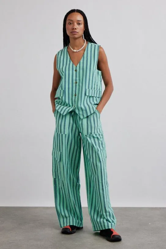 Coords Women Damson Madder Sydney Coastal Cargo Pants 8211 Mint Stripe