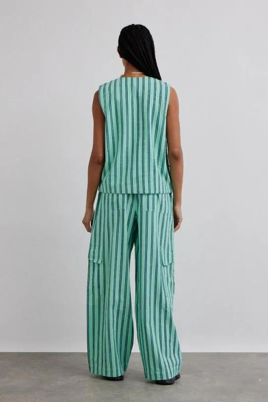 Coords Women Damson Madder Sydney Coastal Cargo Pants 8211 Mint Stripe