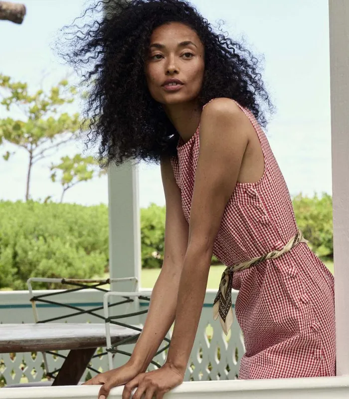 CORALIE DRESS Rouge La Maddalena Gingham Shop DEN Dresses