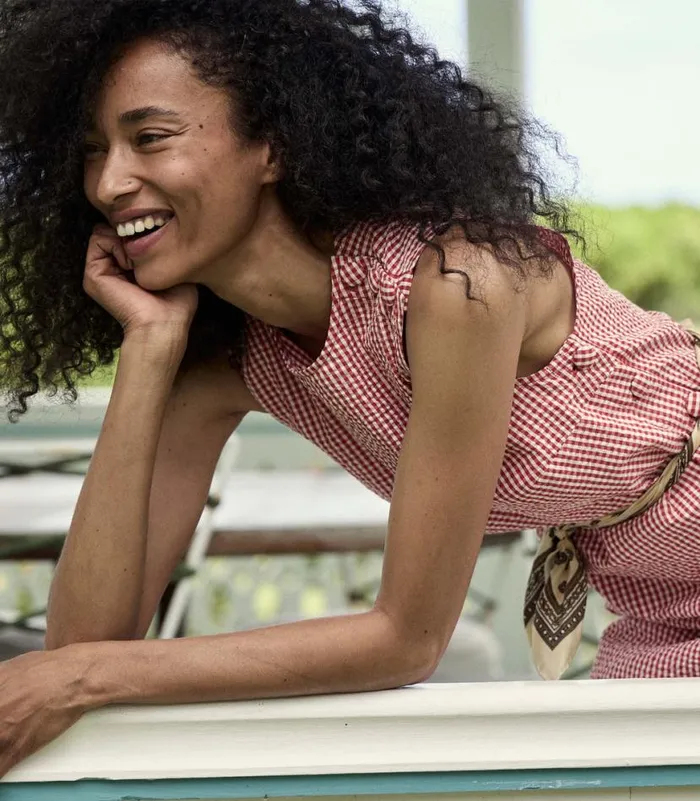 CORALIE DRESS Rouge La Maddalena Gingham Shop DEN Dresses