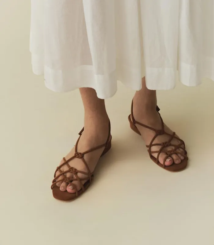 CORSICA SANDAL Cognac Suede Shop DEN Footwear