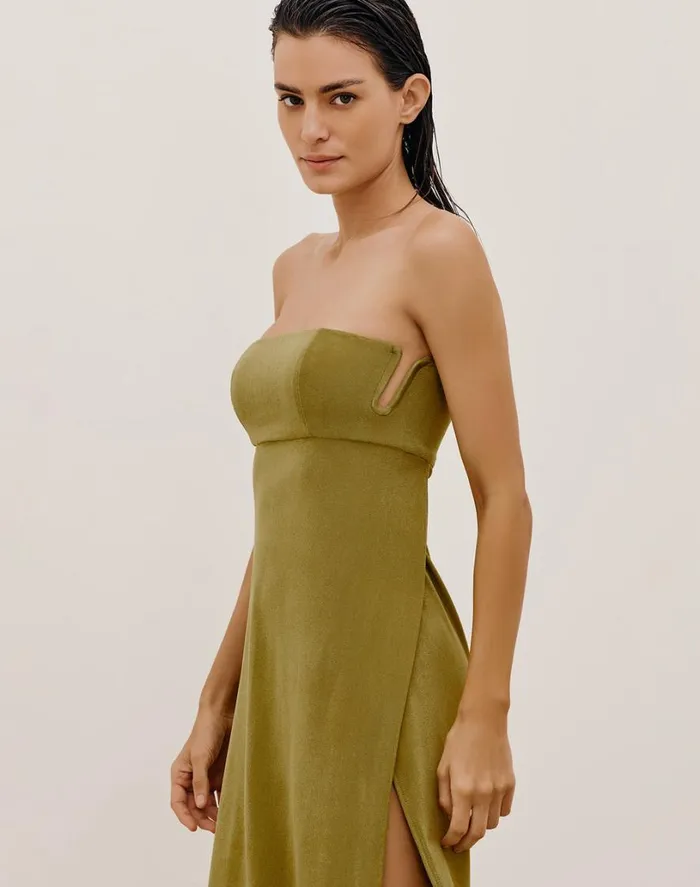 Cover Ups Women ViX Paula Hermanny Esther Long Cover Up 8211 Avocado