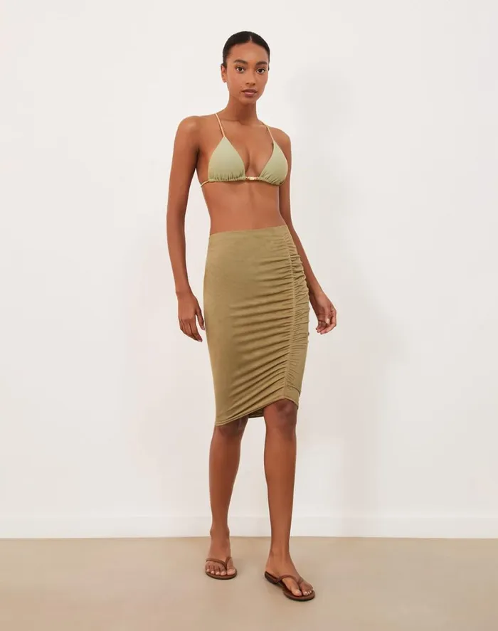 Cover Ups Women ViX Paula Hermanny Frida Midi Skirt 8211 Olivine
