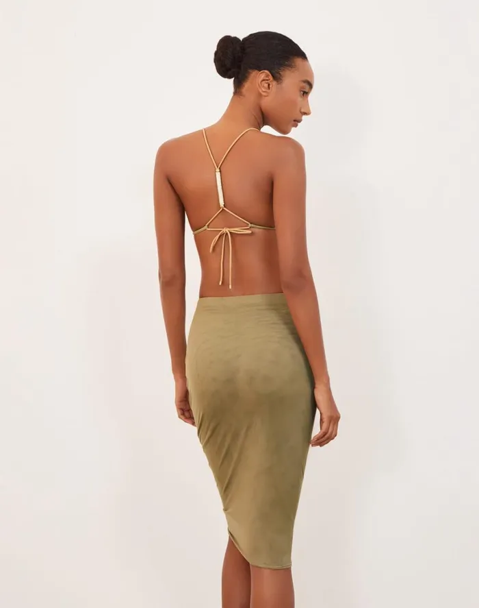 Cover Ups Women ViX Paula Hermanny Frida Midi Skirt 8211 Olivine