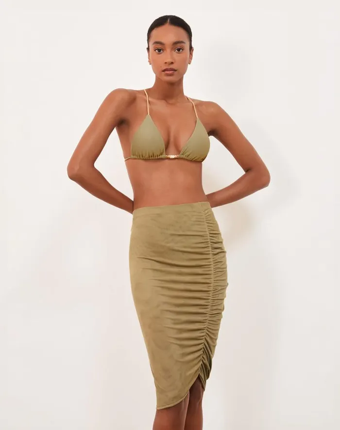 Cover Ups Women ViX Paula Hermanny Frida Midi Skirt 8211 Olivine