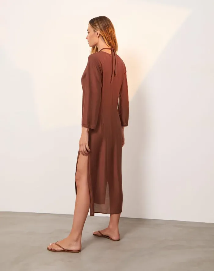 Cover Ups Women ViX Paula Hermanny Julie Long Cover Up 8211 Nutshell