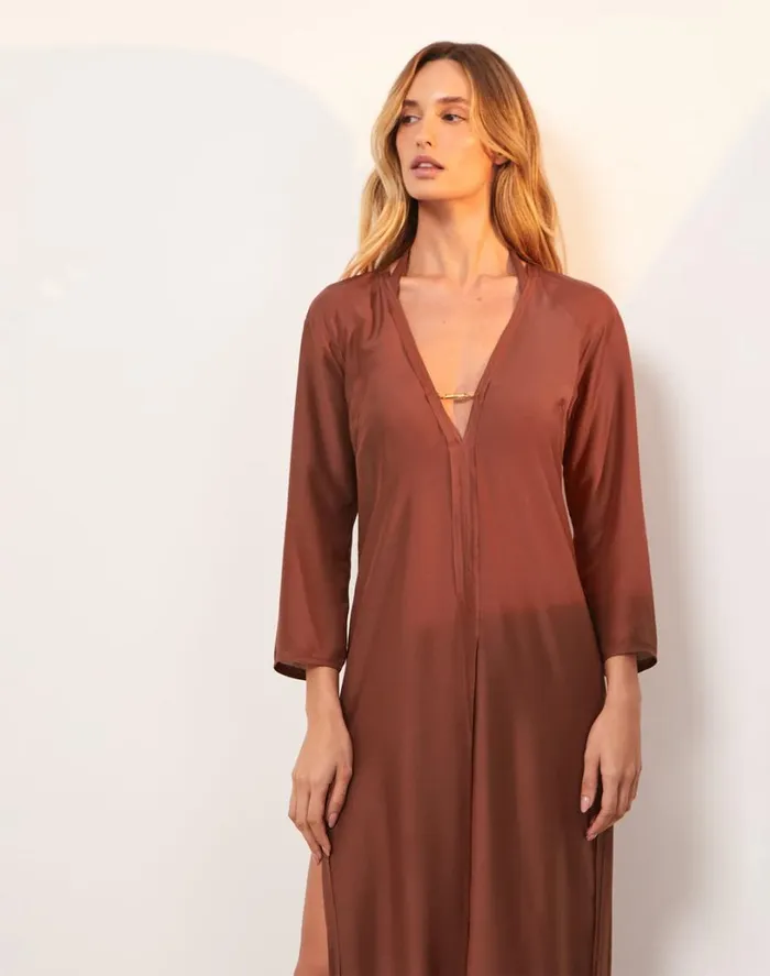 Cover Ups Women ViX Paula Hermanny Julie Long Cover Up 8211 Nutshell
