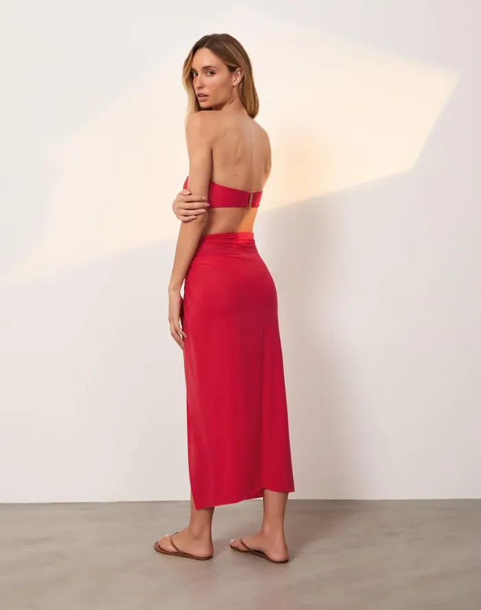 Cover Ups Women ViX Paula Hermanny Karen Midi Pareo Skirt 8211 Red Poppy