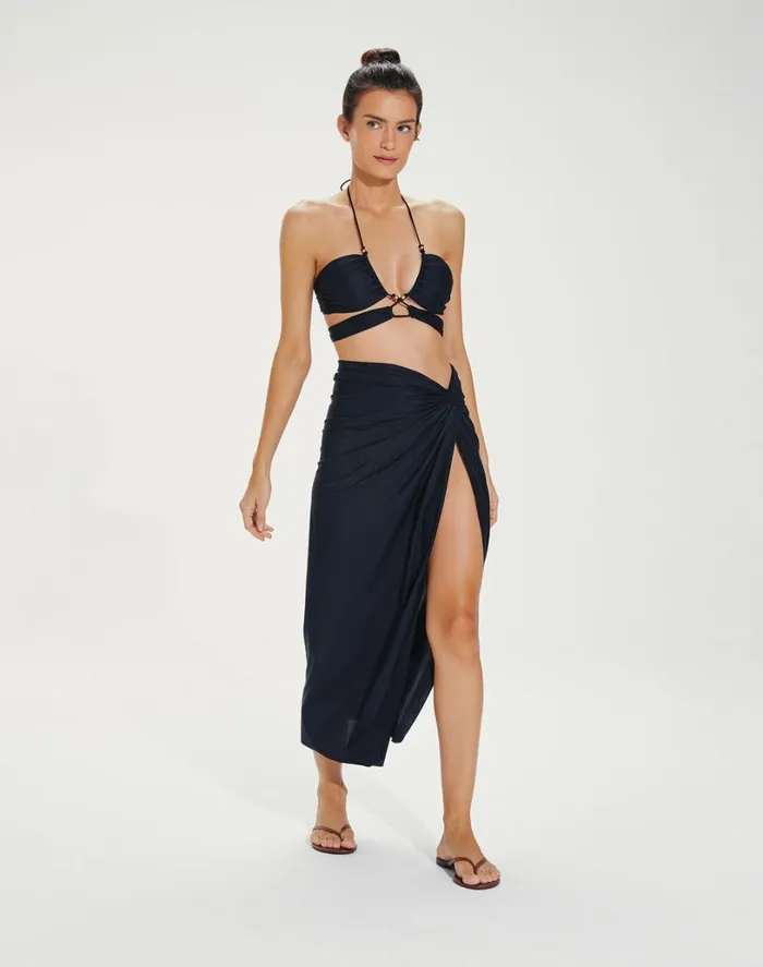 Cover Ups Women ViX Paula Hermanny Karen Midi Skirt 8211 Black