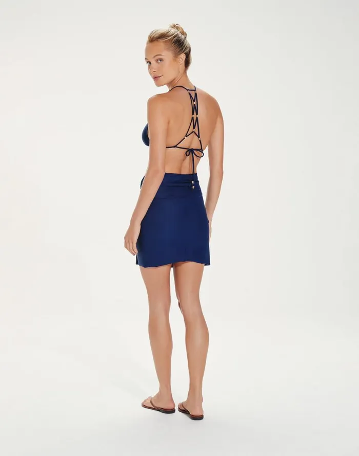 Cover Ups Women ViX Paula Hermanny Karen Mini Pareo Skirt 8211 Indigo