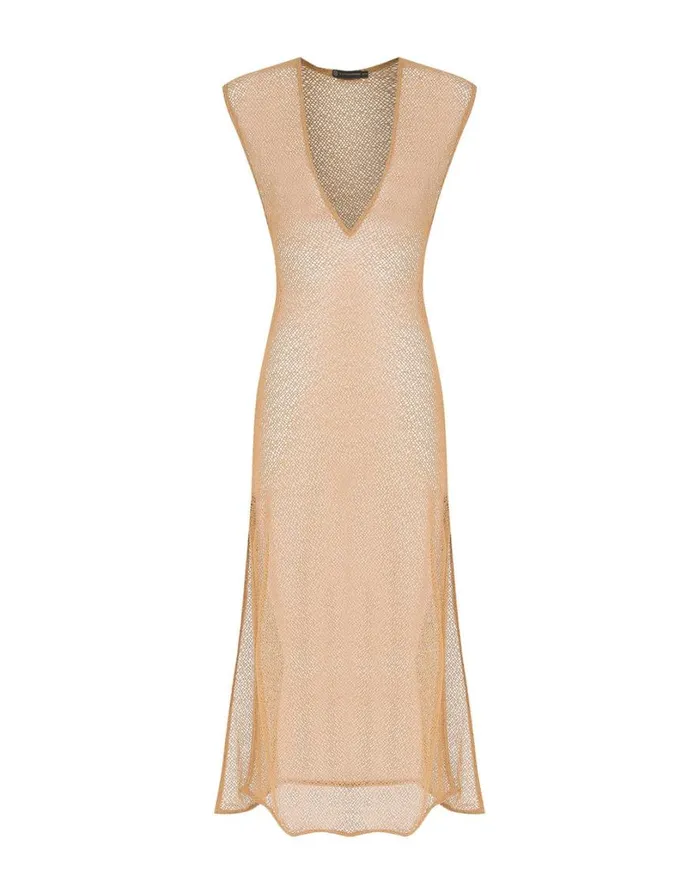 Cover Ups Women ViX Paula Hermanny Kimmy Long Cover Up 8211 Dark Desert