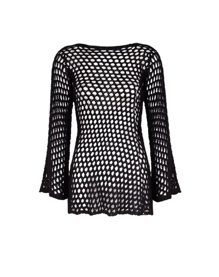 Cover Ups Women ViX Paula Hermanny Knit Belle Short Cover Up 8211 Black