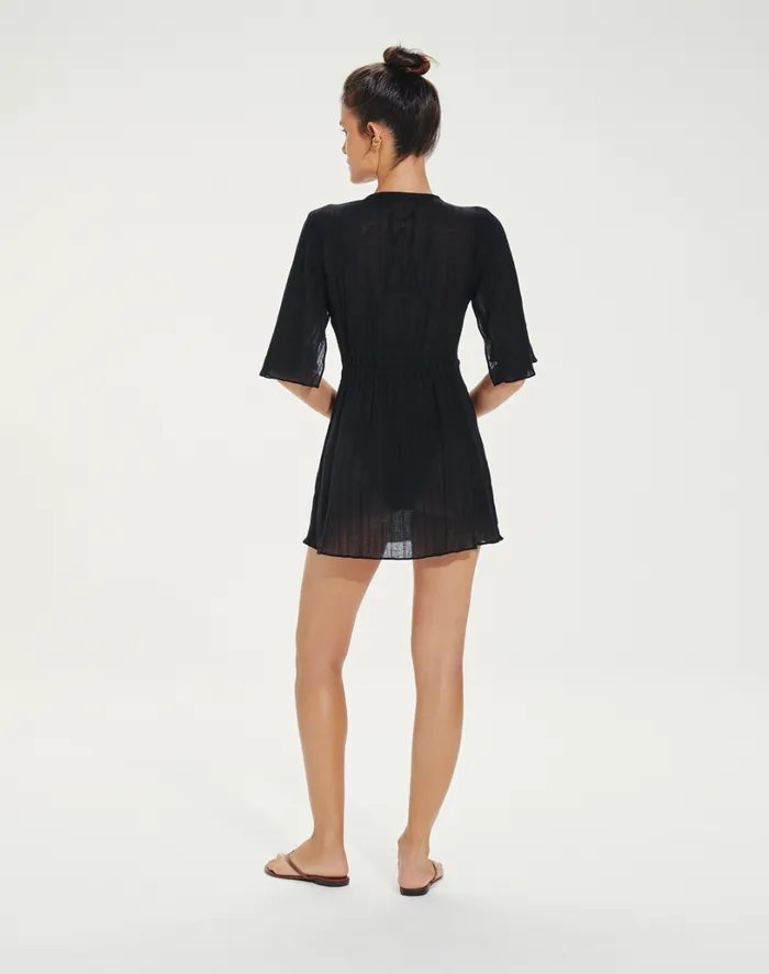 Cover Ups Women ViX Paula Hermanny Malia Short Caftan 8211 Black