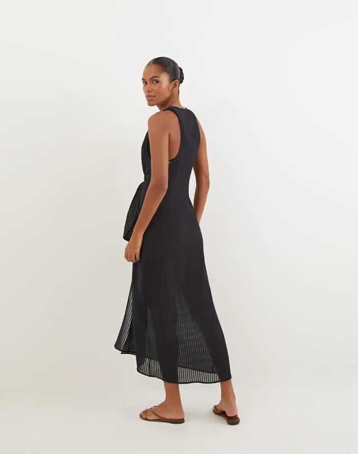 Cover Ups Women ViX Paula Hermanny Mita Long Cover Up 8211 Black