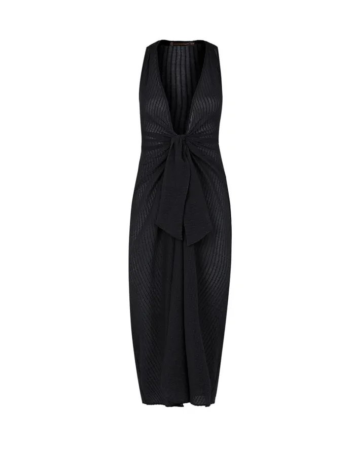 Cover Ups Women ViX Paula Hermanny Mita Long Cover Up 8211 Black