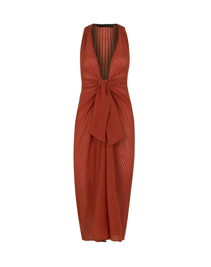 Cover Ups Women ViX Paula Hermanny Mita Long Cover Up 8211 Redwood