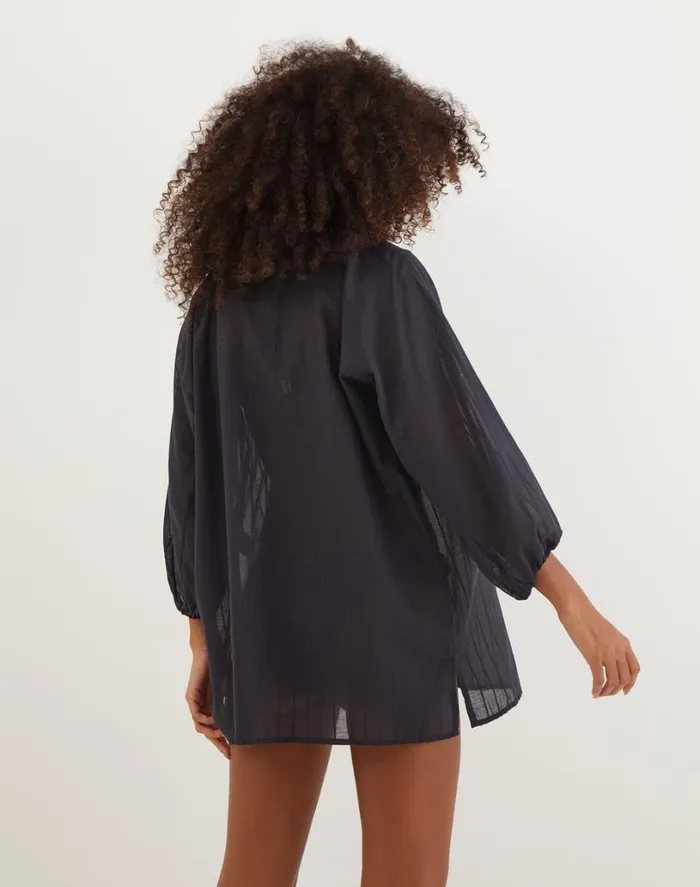 Cover Ups Women ViX Paula Hermanny Moana Short Cover Up 8211 Black