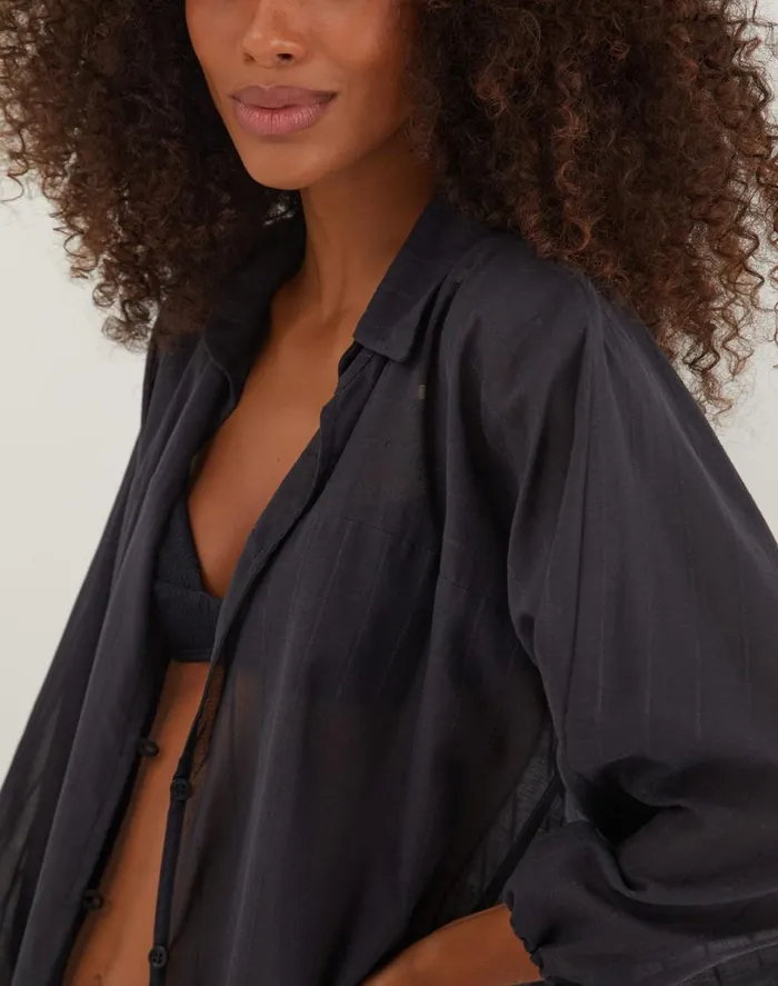 Cover Ups Women ViX Paula Hermanny Moana Short Cover Up 8211 Black