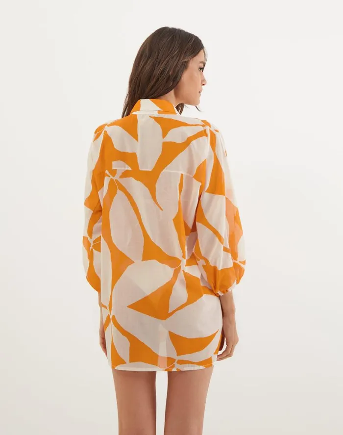 Cover Ups Women ViX Paula Hermanny Moana Short Cover Up 8211 Bossa Sunset