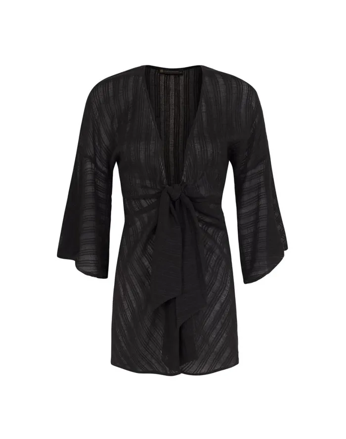 Cover Ups Women ViX Paula Hermanny Perola Short Caftan 8211 Black