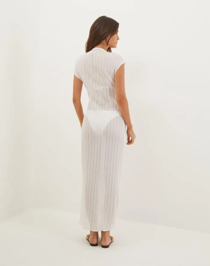 Cover Ups Women ViX Paula Hermanny Sasha Long Caftan 8211 Off White