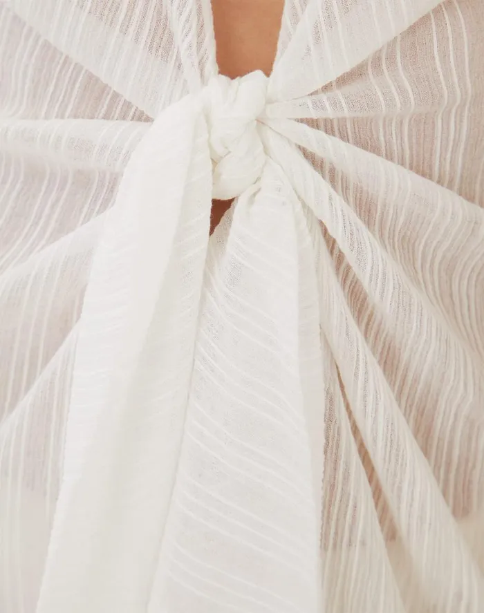 Cover Ups Women ViX Paula Hermanny Sasha Long Caftan 8211 Off White