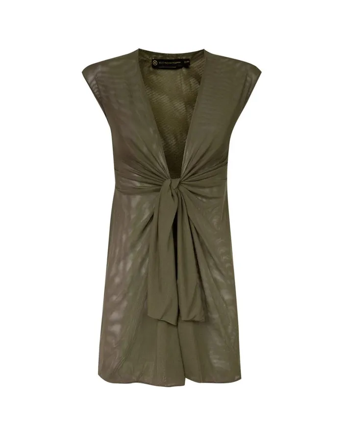 Cover Ups Women ViX Paula Hermanny Sasha Short Cover Up 8211 Evergreen