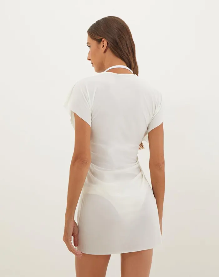 Cover Ups Women ViX Paula Hermanny Sasha Short Cover Up 8211 Off White
