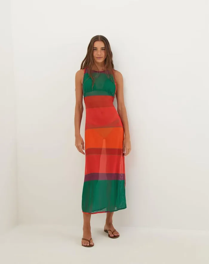 Cover Ups Women ViX Paula Hermanny Twist Long Cover Up 8211 Heatwave