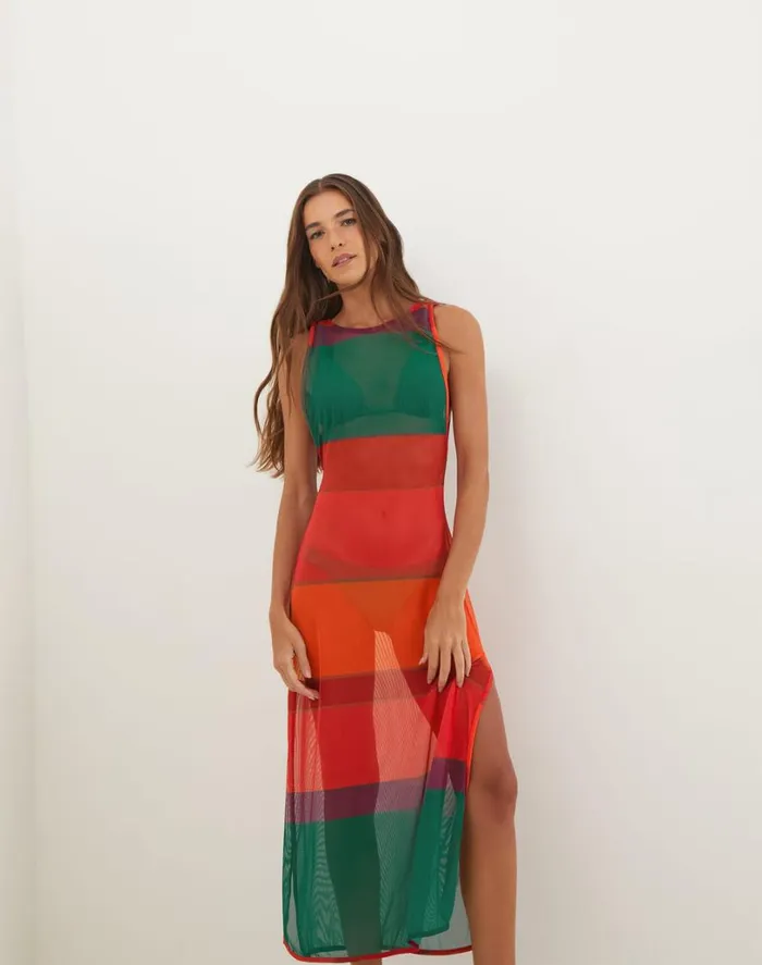 Cover Ups Women ViX Paula Hermanny Twist Long Cover Up 8211 Heatwave