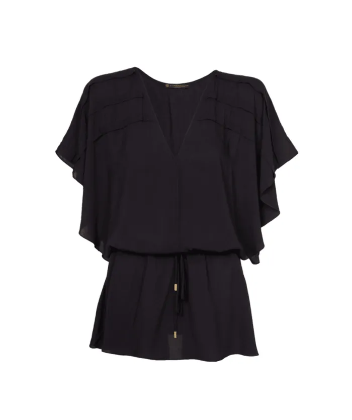 Cover Ups Women ViX Paula Hermanny Vintage Pleats Tunic 8211 Black