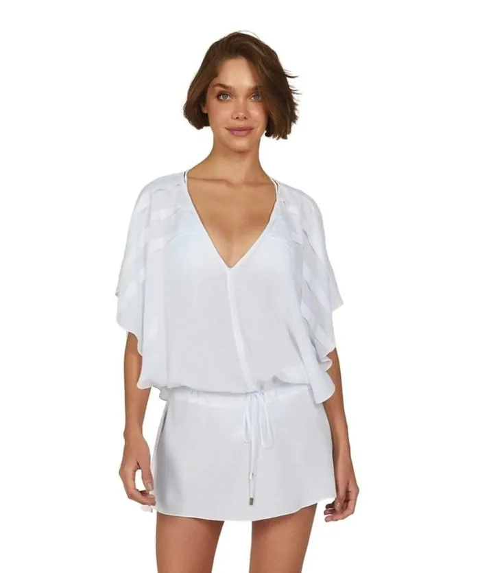 Cover Ups Women ViX Paula Hermanny Vintage Pleats Tunic 8211 White
