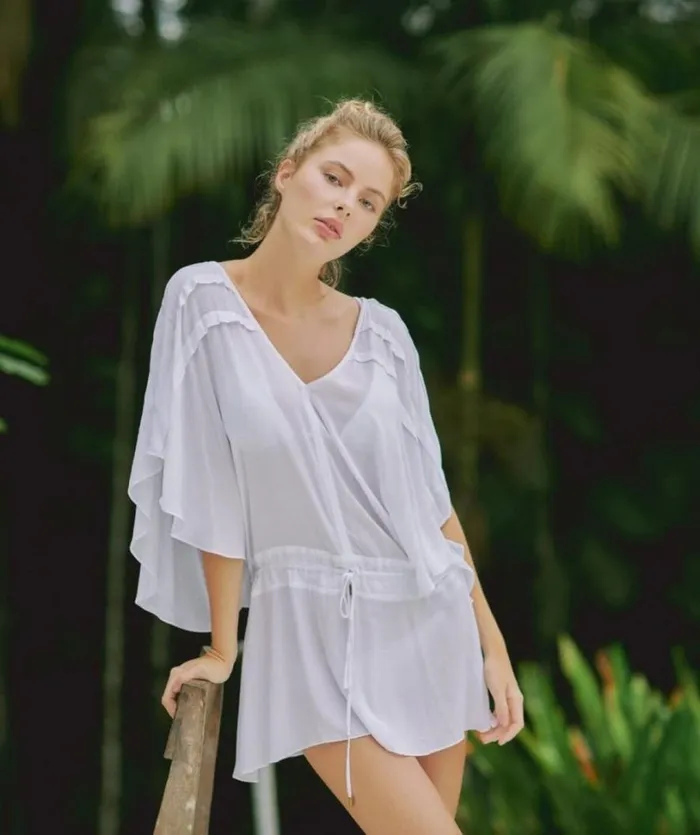 Cover Ups Women ViX Paula Hermanny Vintage Pleats Tunic 8211 White