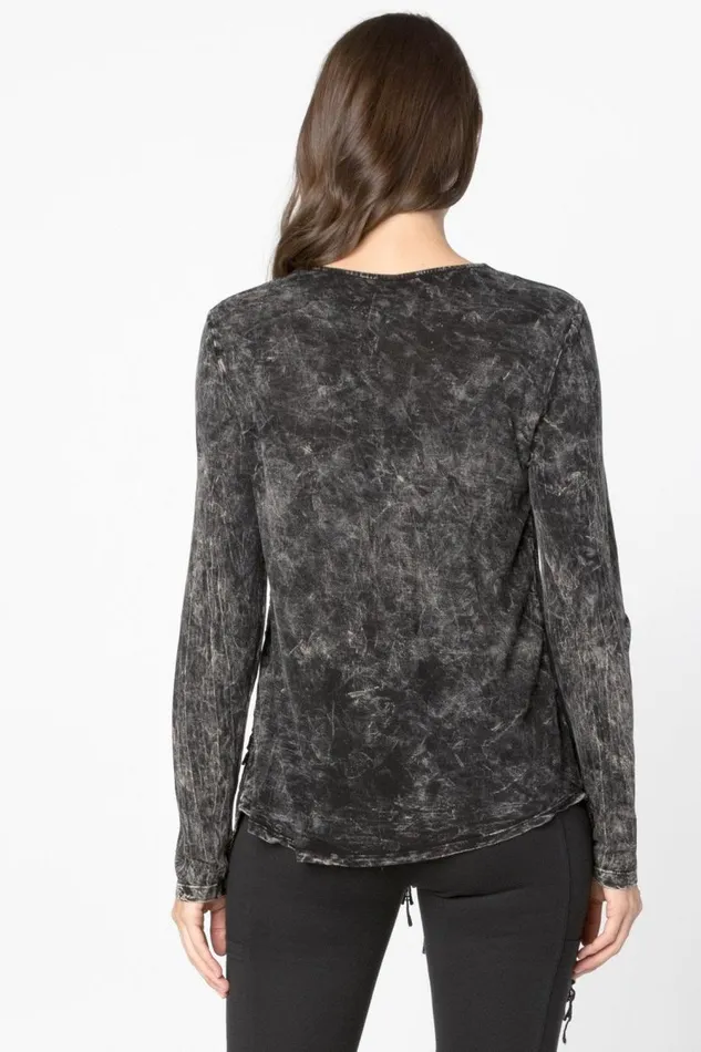 Dafne Top Distress Wash Black Clothing XCVI ShirtsBlouses