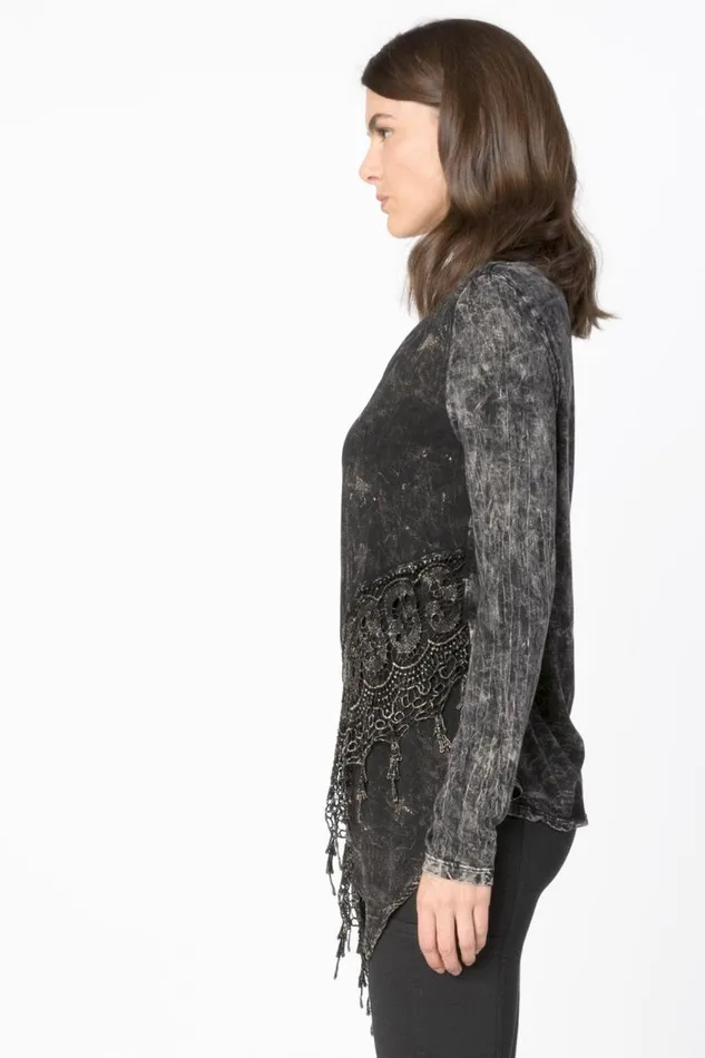 Dafne Top Distress Wash Black Clothing XCVI ShirtsBlouses