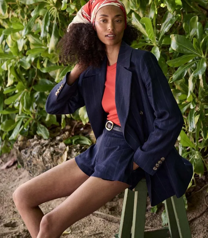 DANTON BLAZER Navy Pinstripe Shop DEN Jackets and Coats