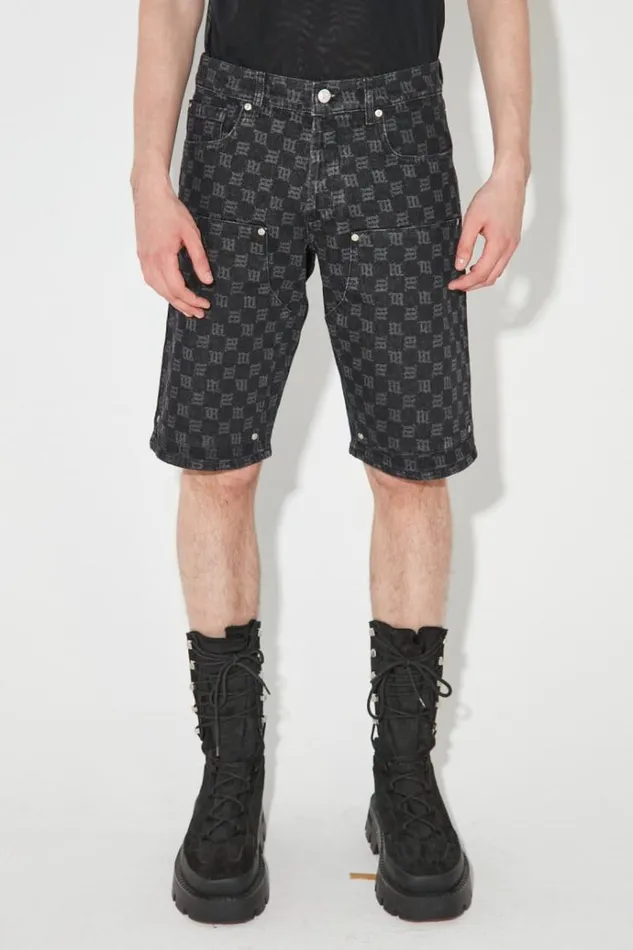 Denim Men MISBHV Denim Monogram Carpenter Shorts Black
