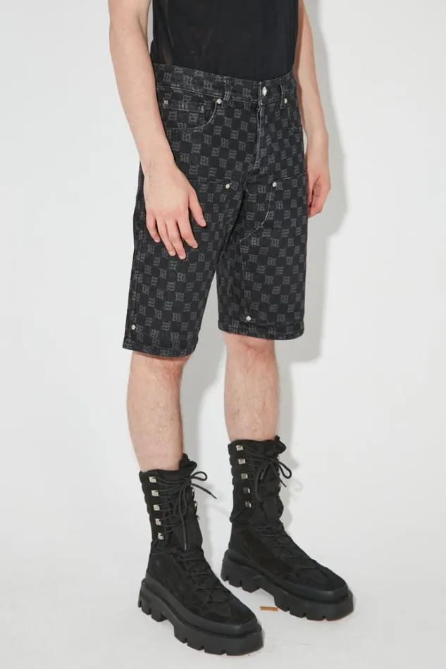Denim Men MISBHV Denim Monogram Carpenter Shorts Black