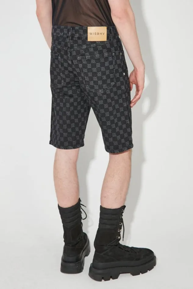 Denim Men MISBHV Denim Monogram Carpenter Shorts Black