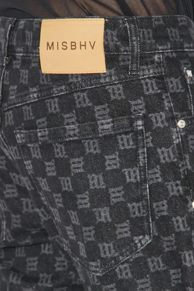 Denim Men MISBHV Denim Monogram Carpenter Shorts Black