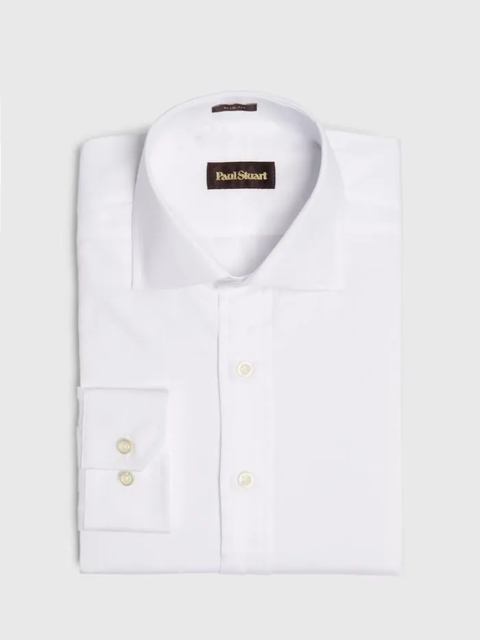Dress Shirts Mens Paul Stuart 140s Cotton Slim Fit Dress Shirt White