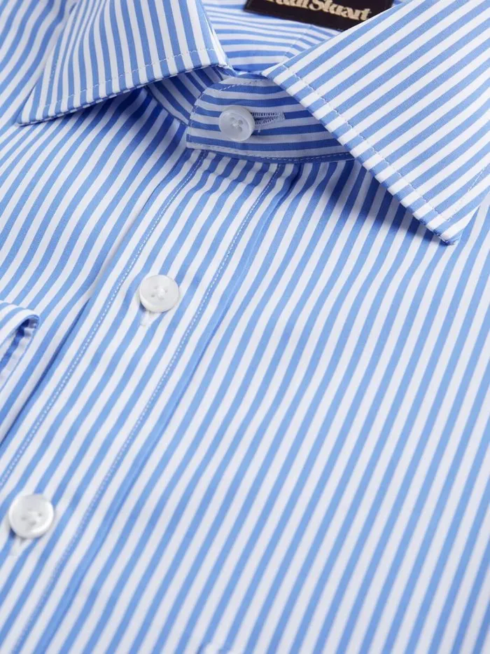 Dress Shirts Mens Paul Stuart Blue And White Bengal Stripe Dress Shirt Blue