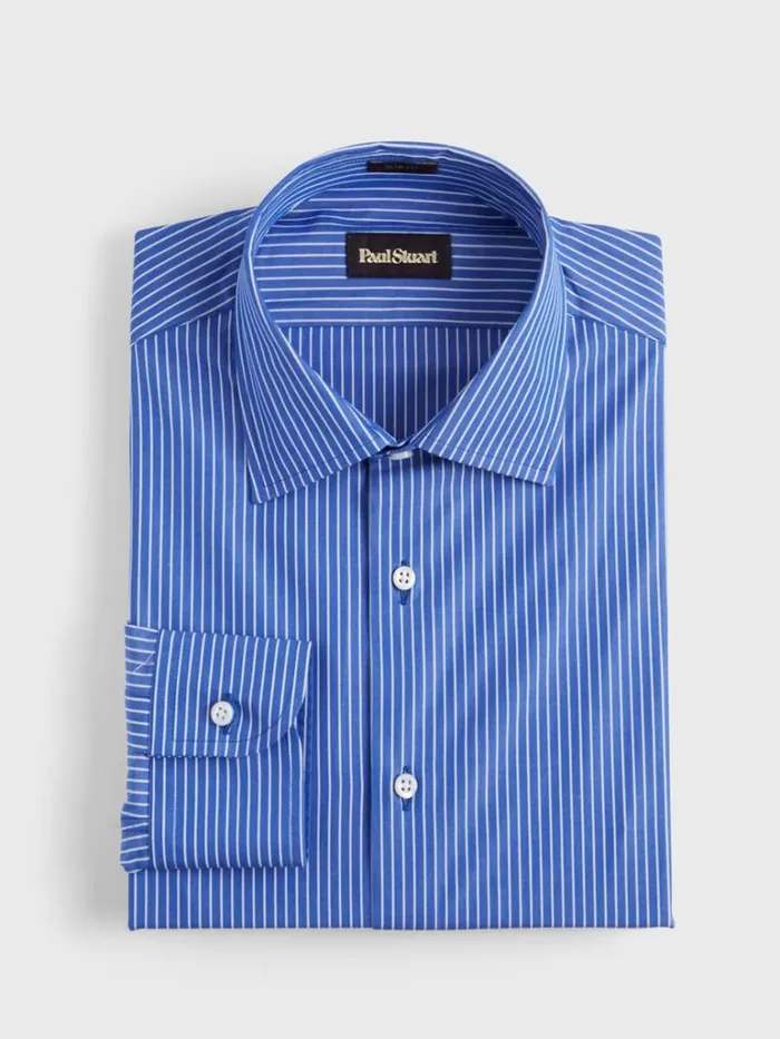 Dress Shirts Mens Paul Stuart Chalk Stripe Slim Fit Dress Shirt Navy