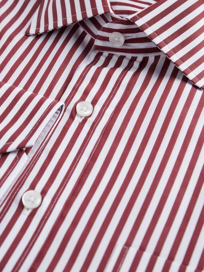 Dress Shirts Mens Paul Stuart Dark Red Bengal Stripe Dress Shirt Red