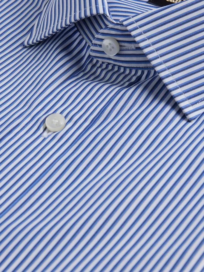 Dress Shirts Mens Paul Stuart Fine Line Cotton Dress Shirt Blue
