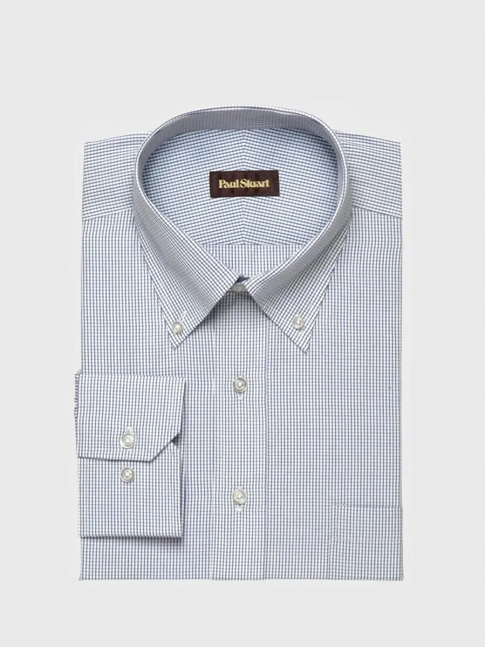 Dress Shirts Mens Paul Stuart Graph Check Dress Shirt Blue