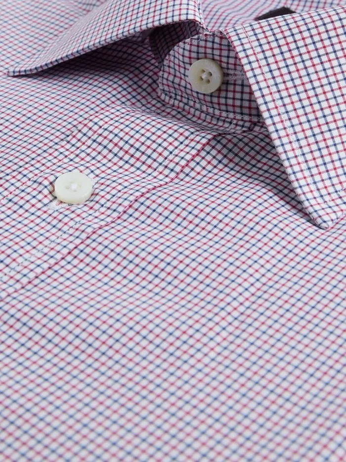 Dress Shirts Mens Paul Stuart Micro Check Slim Fit Dress Shirt Red