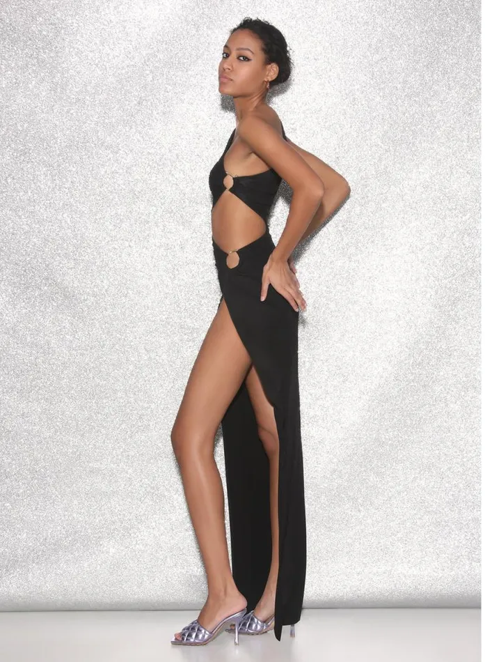 Dresses Clothing Fleur Du Mal Asymmetric Side Knot Dress Black