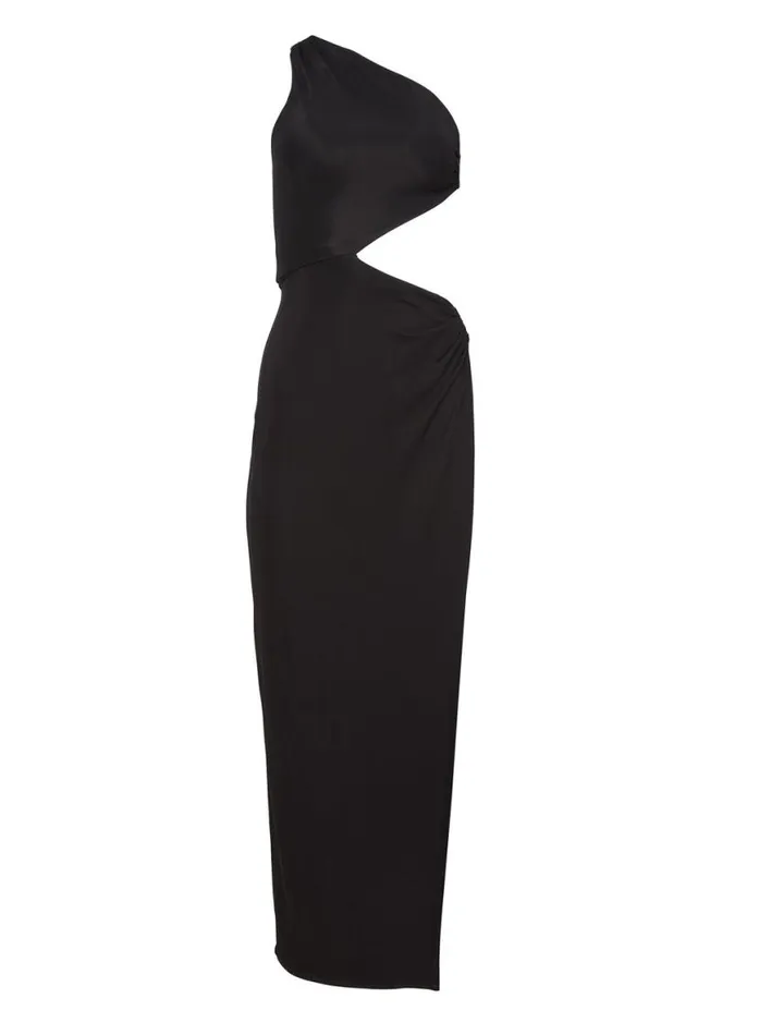 Dresses Clothing Fleur Du Mal Asymmetric Side Knot Dress Black